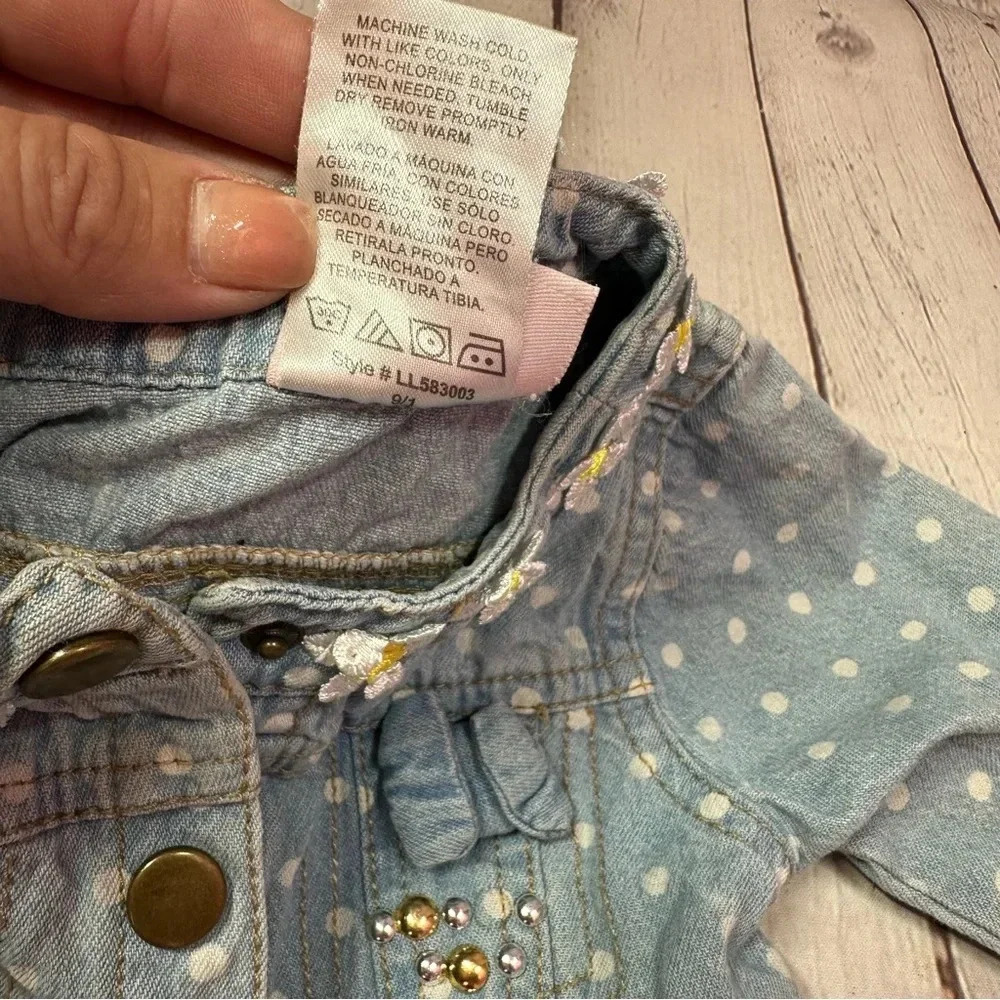 Little lass denim jean jacket 2T daisy boho western - Picture 4 of 6